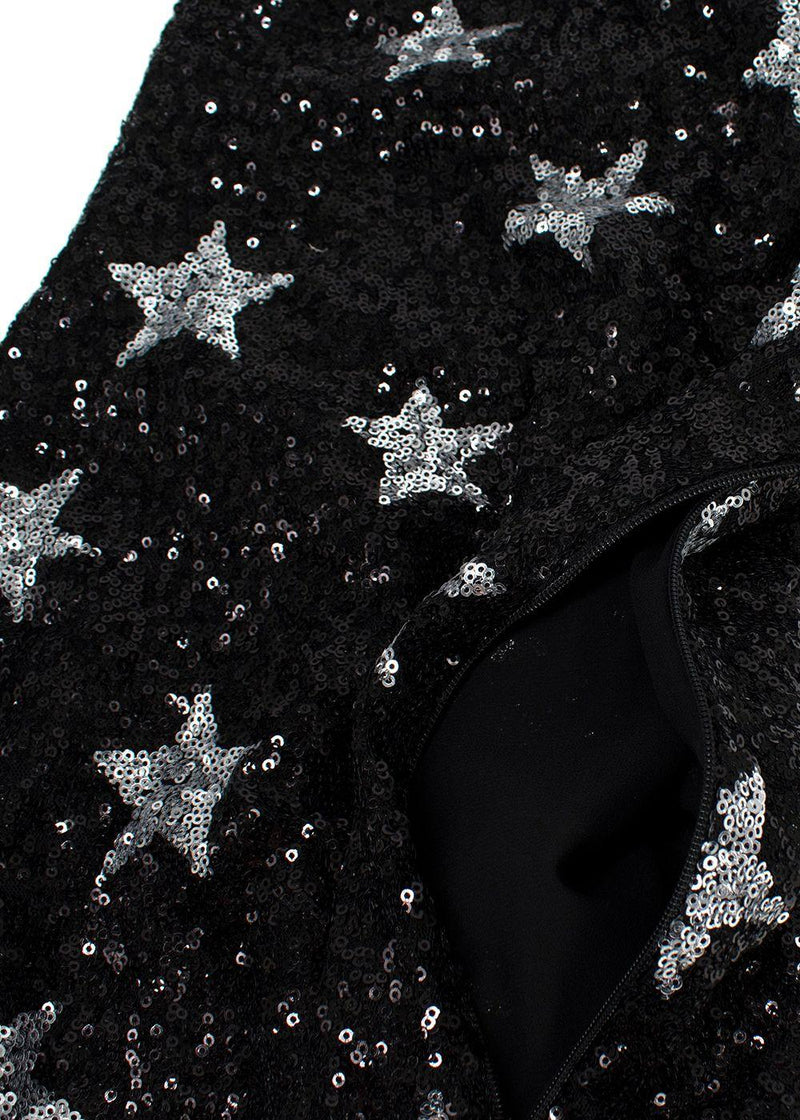 Ainea Black Star Sequin Cowl Neck Gown