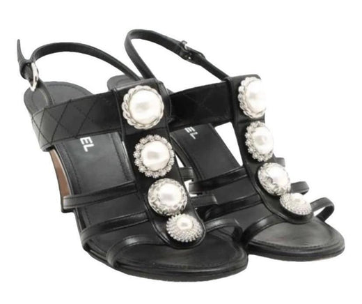 Chanel Faux Pearl Embellished Sandals