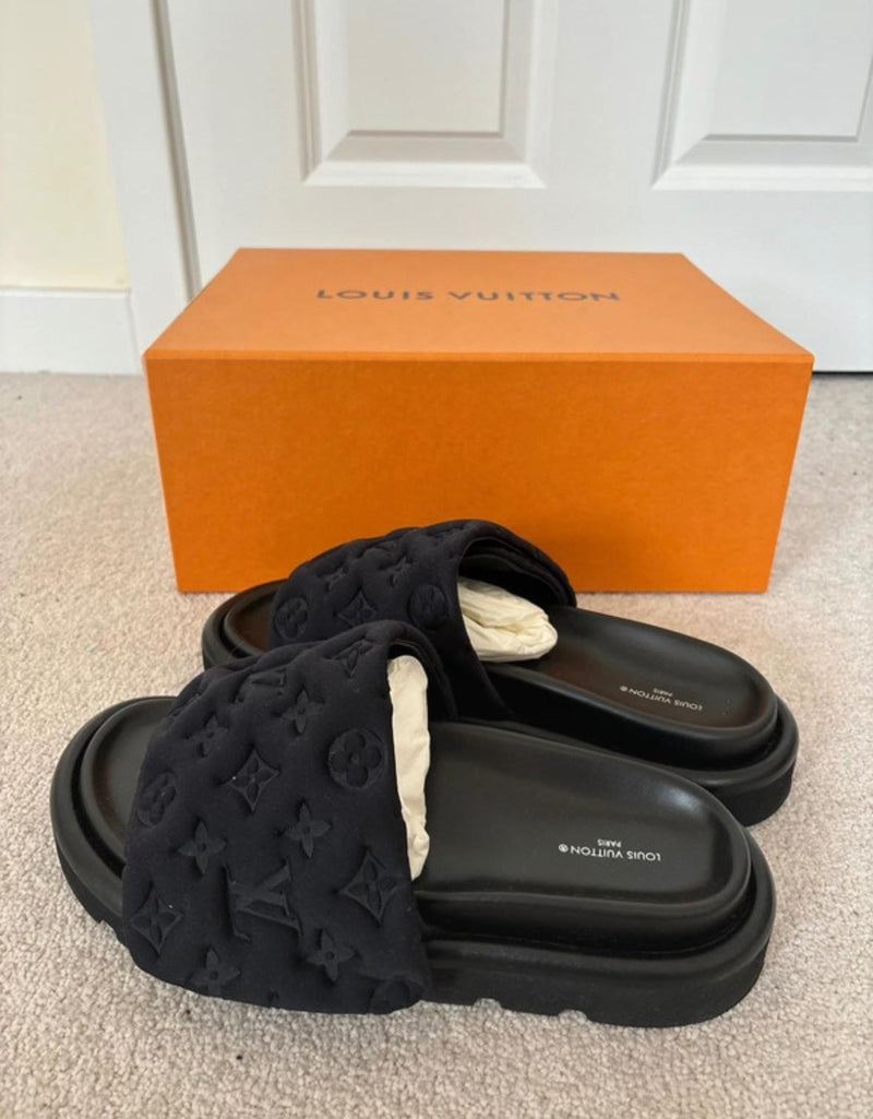 Louis Vuitton Black Pool Pillow Mules