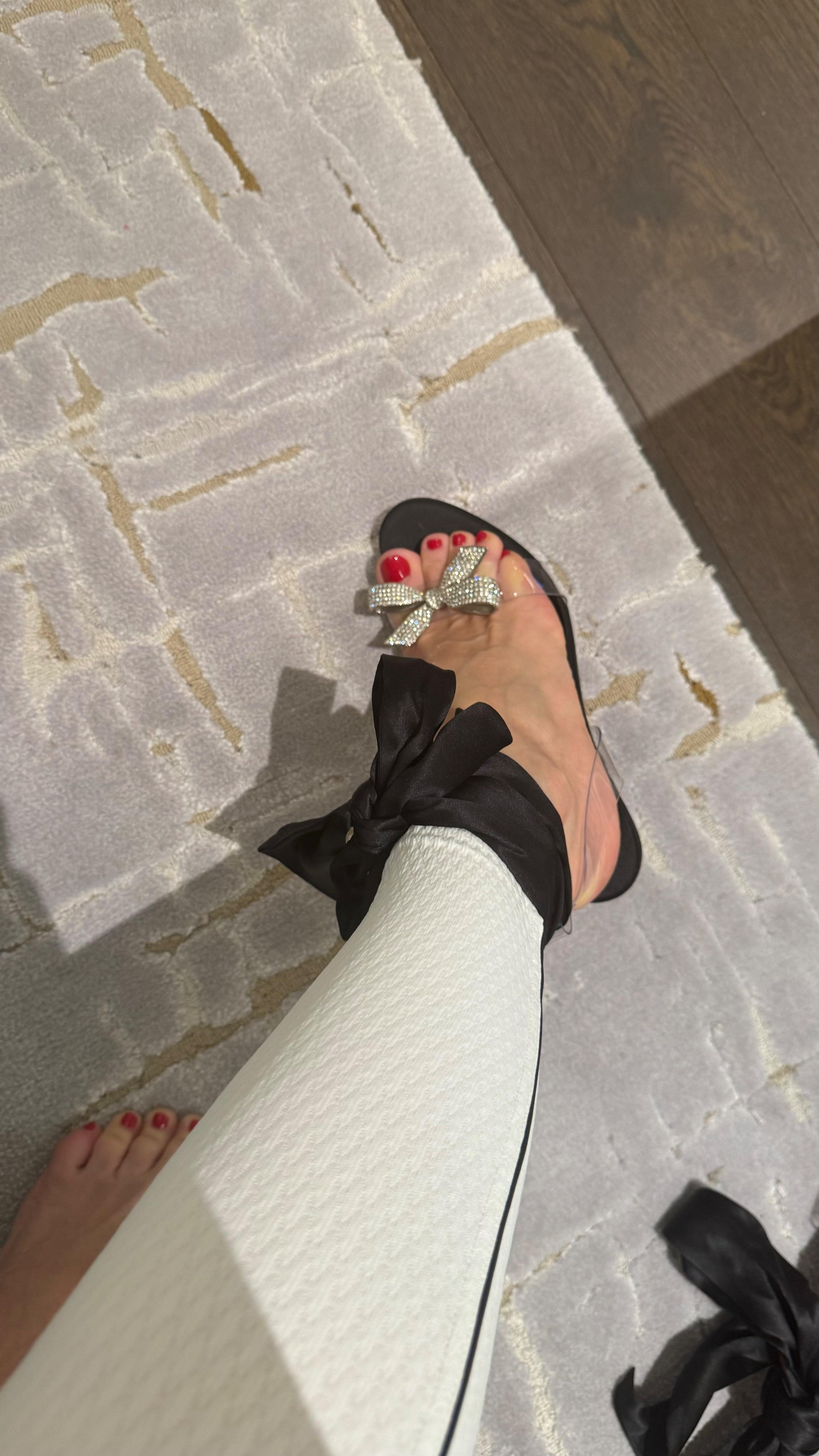 Christian Louboutin Black Crystal Bow  Astrinodo Sandals