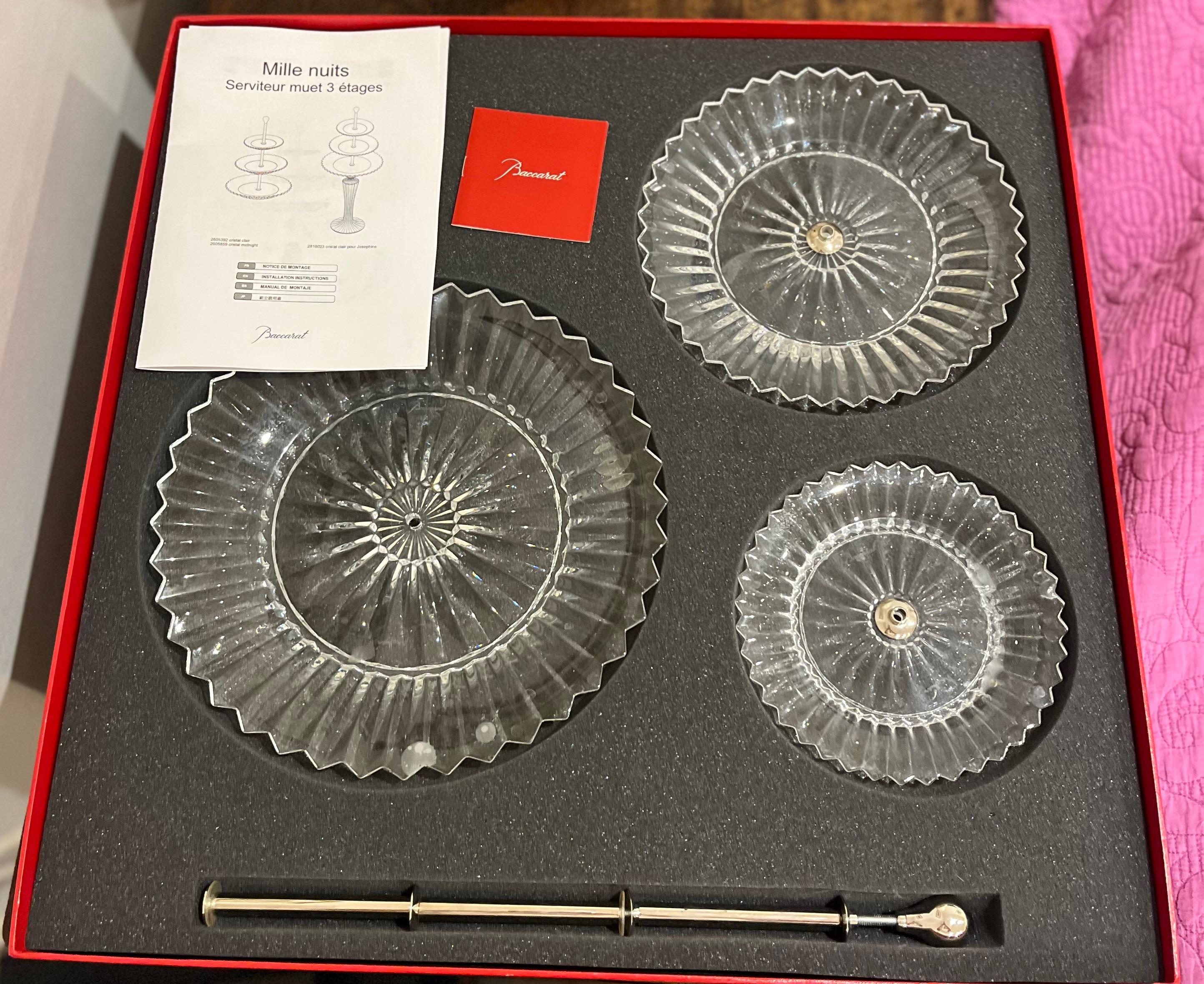 Baccarat Mille Nuits Three Level Crystal Pastry Stand