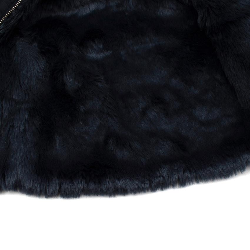 Tartine Et Chocolat Navy Padded Jacket with Faux Fur lining