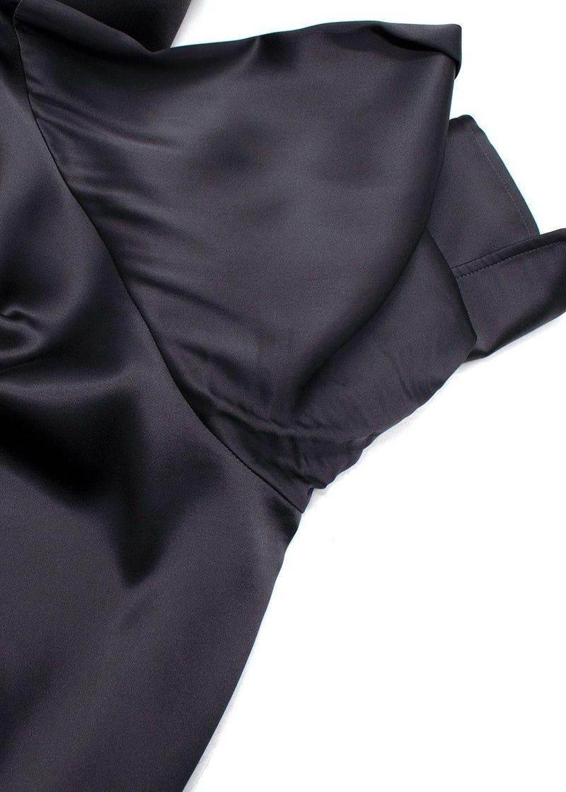 Joseph Grey Belted Silk Dress