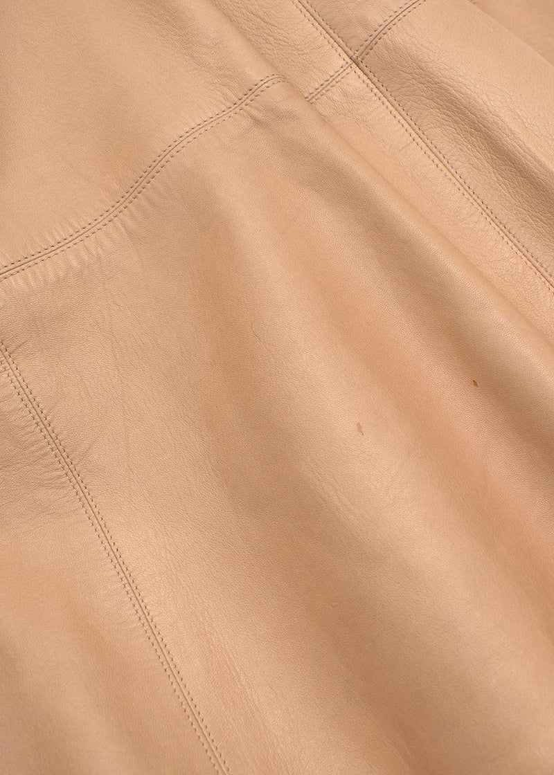 Nude Leather Sleeveless Shift Dress