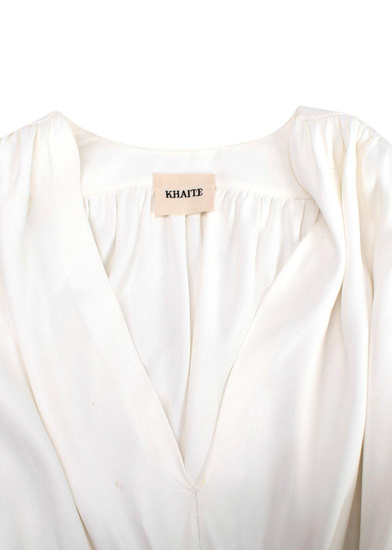 Khaite White Connie Midi Dress