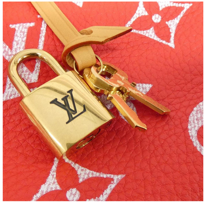 Louis Vuitton Monogram Speedy Bandouliere 40cm Boston Bag Red