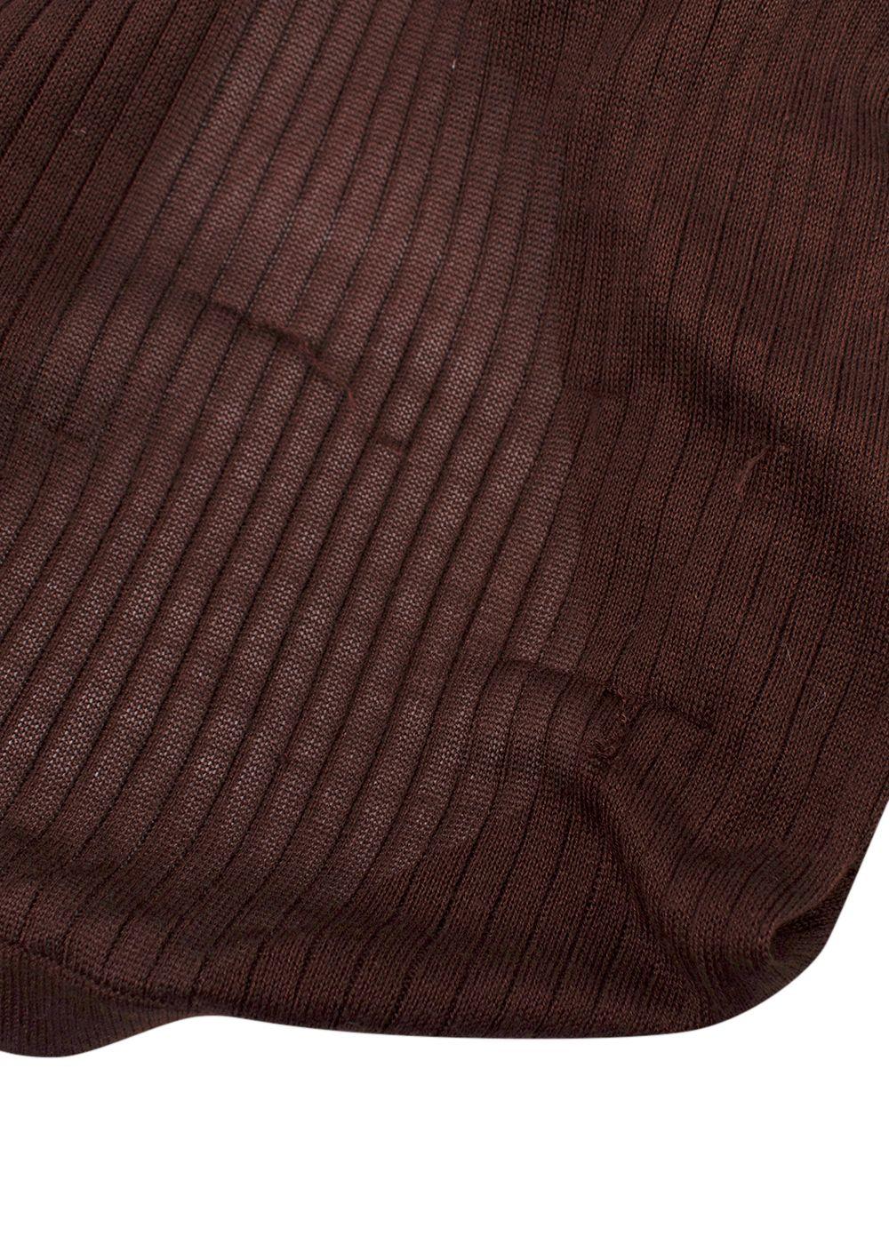 Dodo Bar Or Chocolate Brown Paya Ribbed Silk Shirt