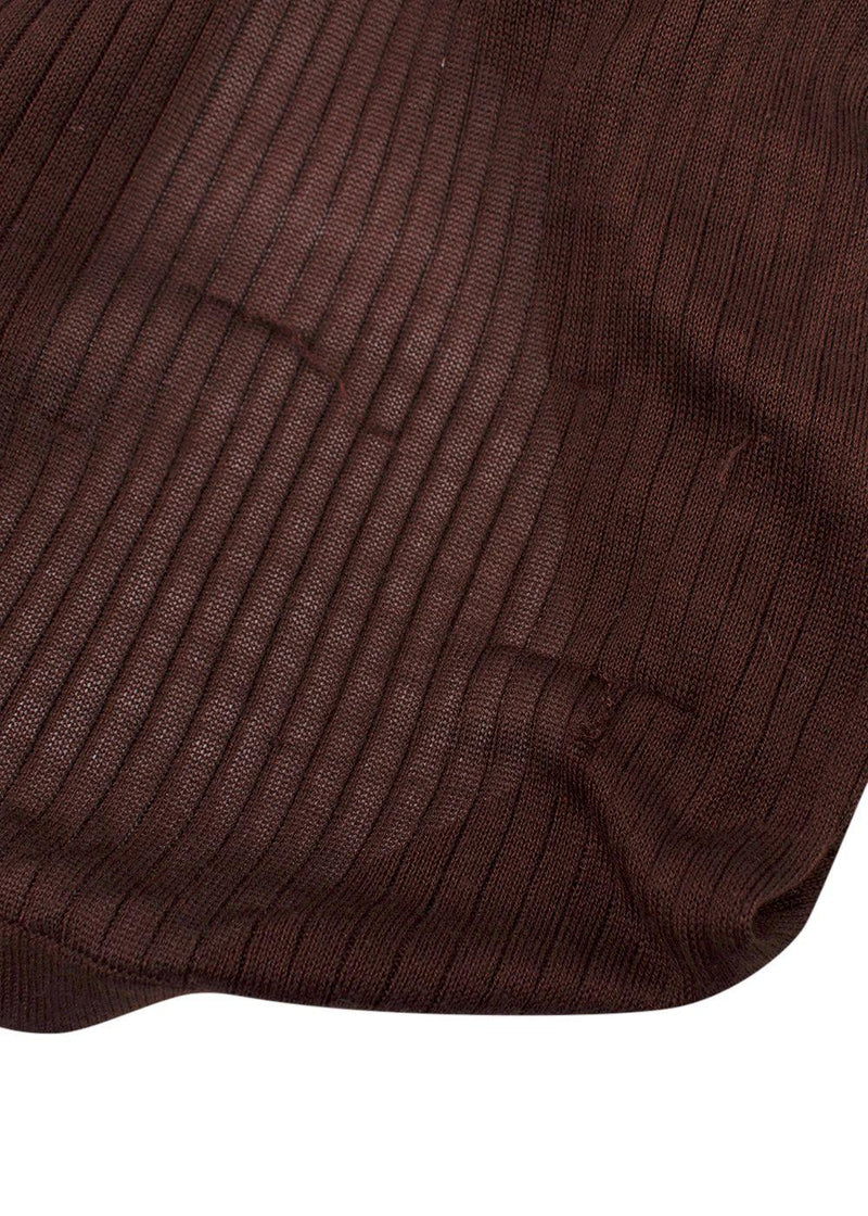 Dodo Bar Or Chocolate Brown Paya Ribbed Silk Shirt