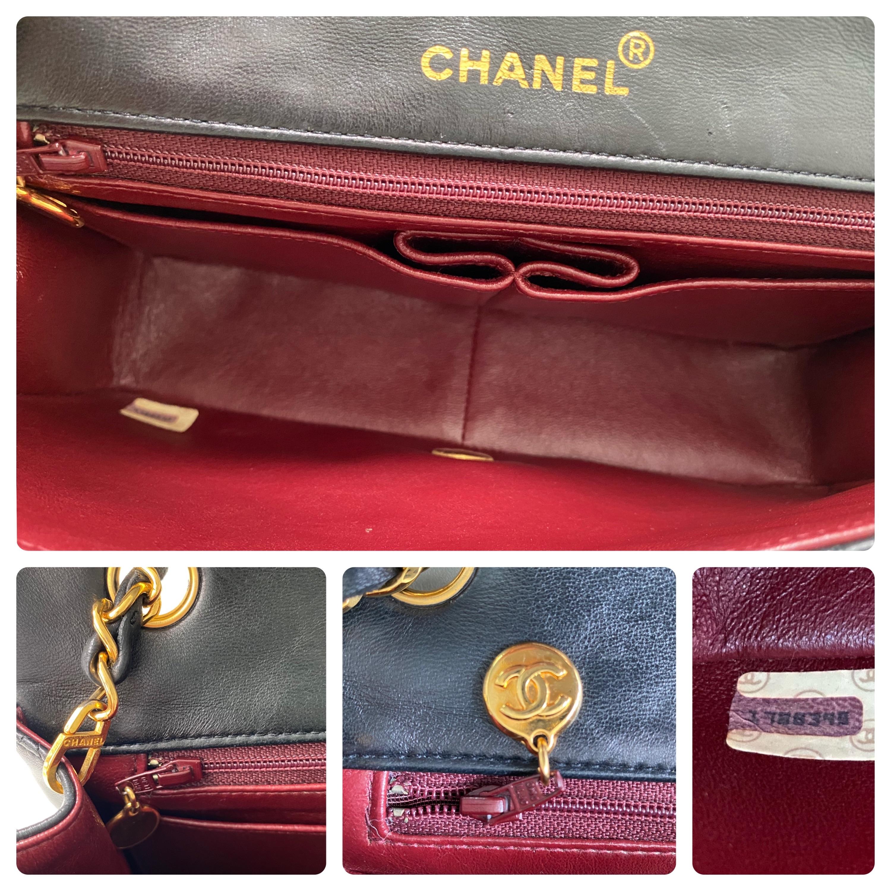 Vintage Black Leather Quilted Single Flap Bag