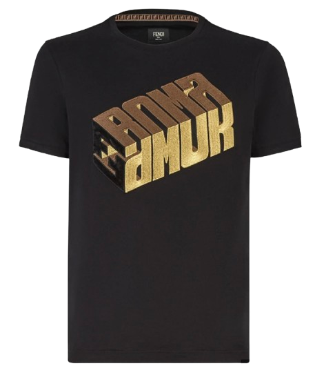 Fendi Black Cotton T-Shirt