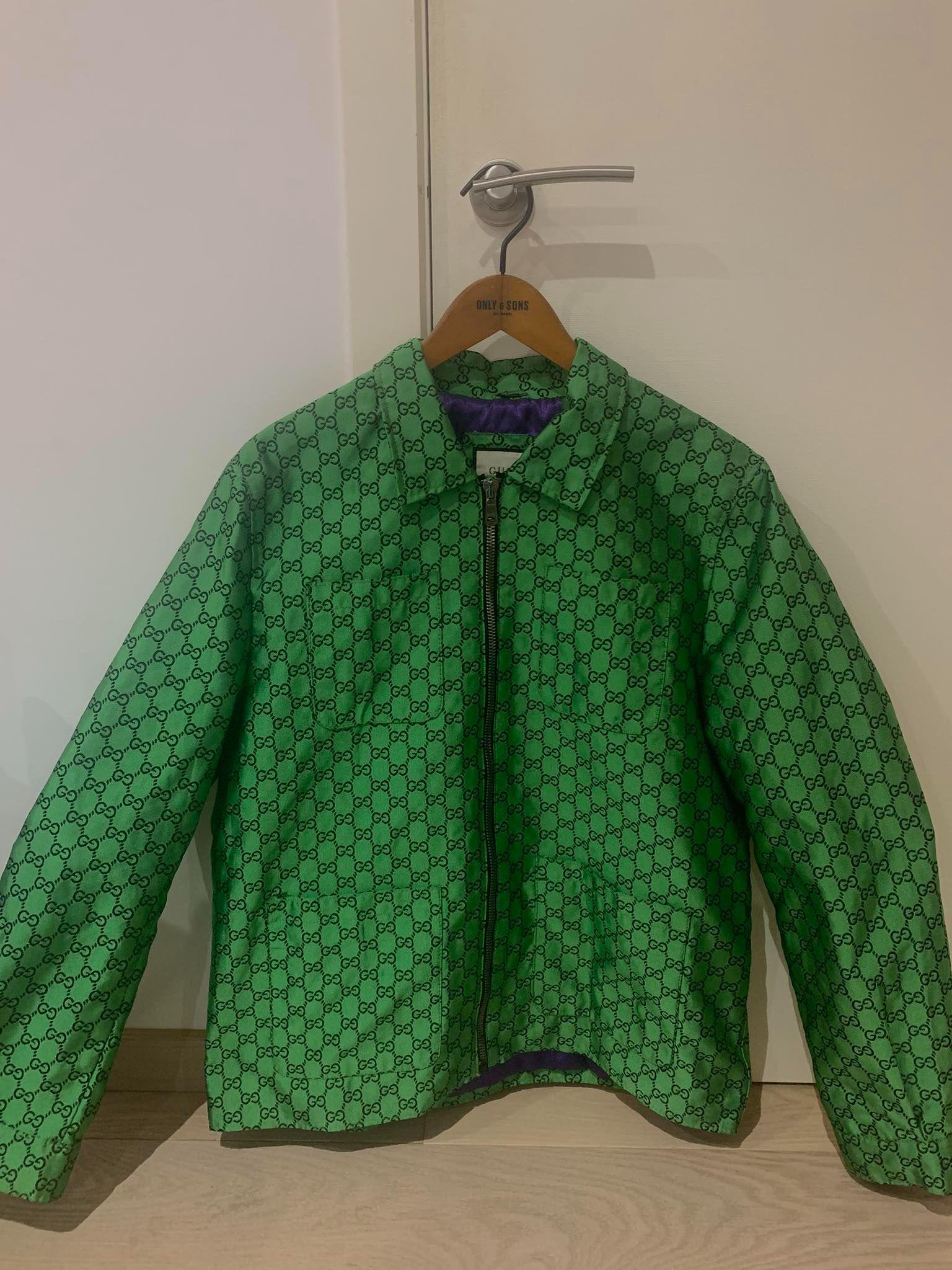 Men's Green Monogrammed Padded Wool-felt Bomber Jacket