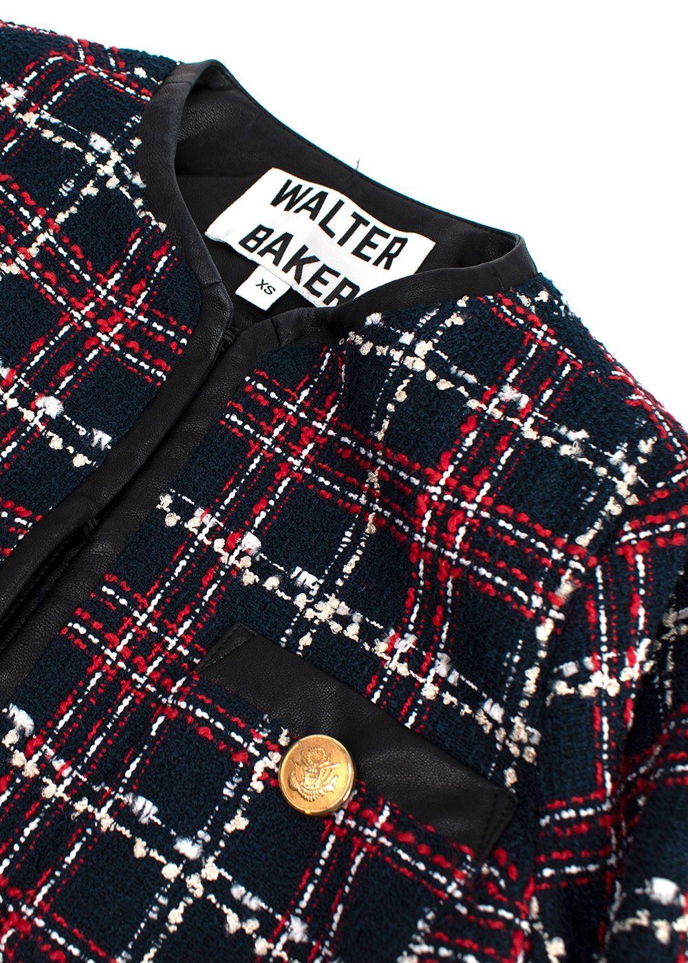 Walter Baker Red and Navy Checkered Tweed Jacket