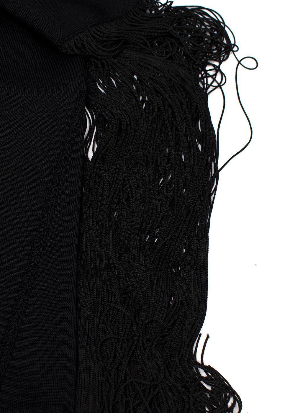 Christopher Kane Black Tassel Sleeved Top
