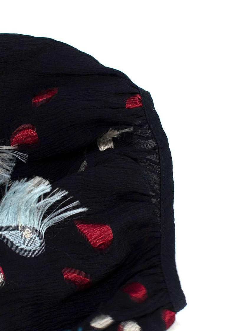 Chloe Black Bardot Embellished Silk Blouse