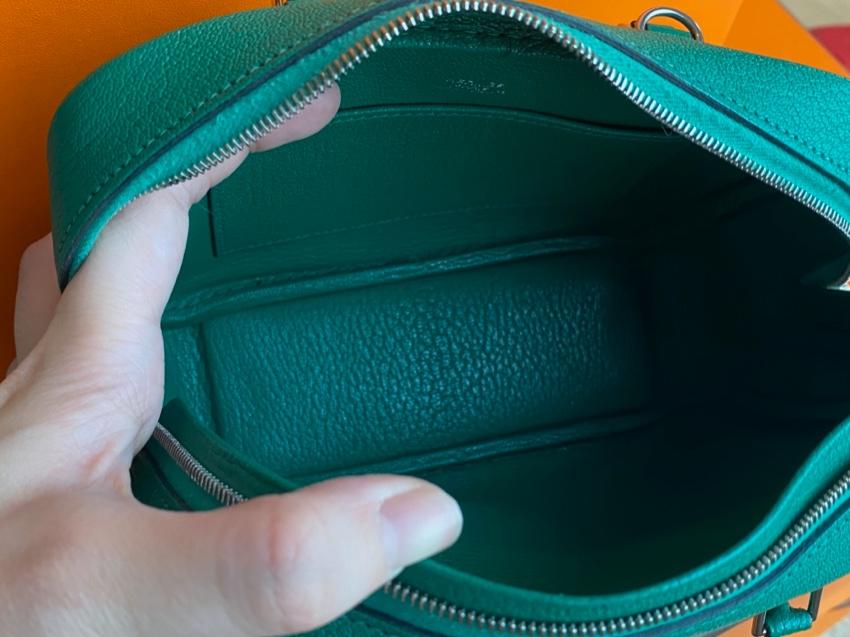 Hermes Mysore Goatskin Green Mini Plume II PHW