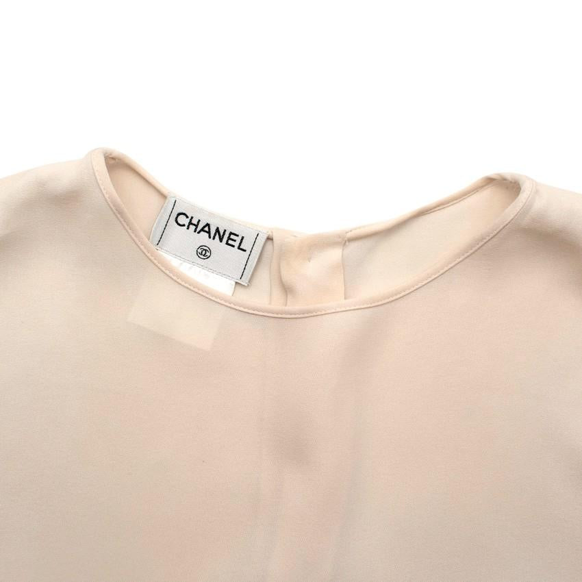 Chanel Cream Silk Sleeveless Shell Top