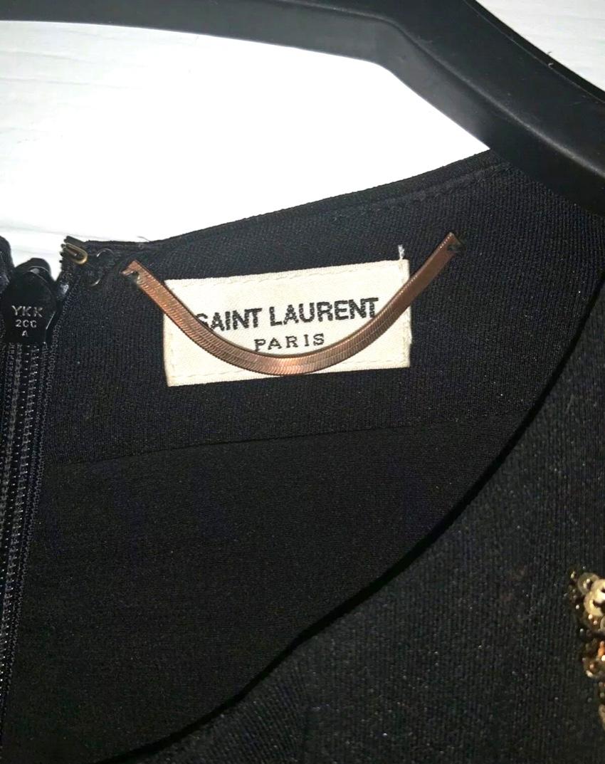 Saint Laurent Black Embroidered Runway Playsuit