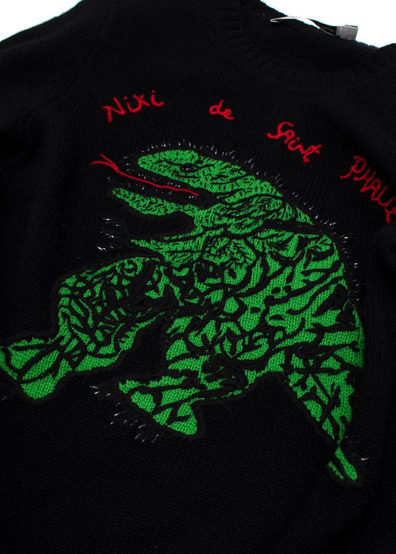 Dior Green Dinosaur Black Cashmere Knit