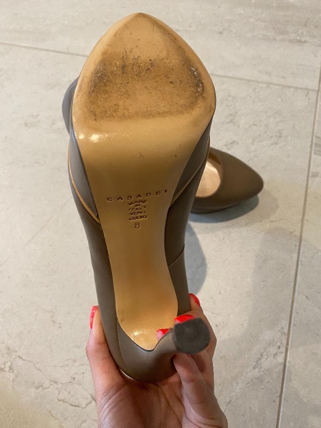 Casadei Taupe Platform Stiletto Pumps
