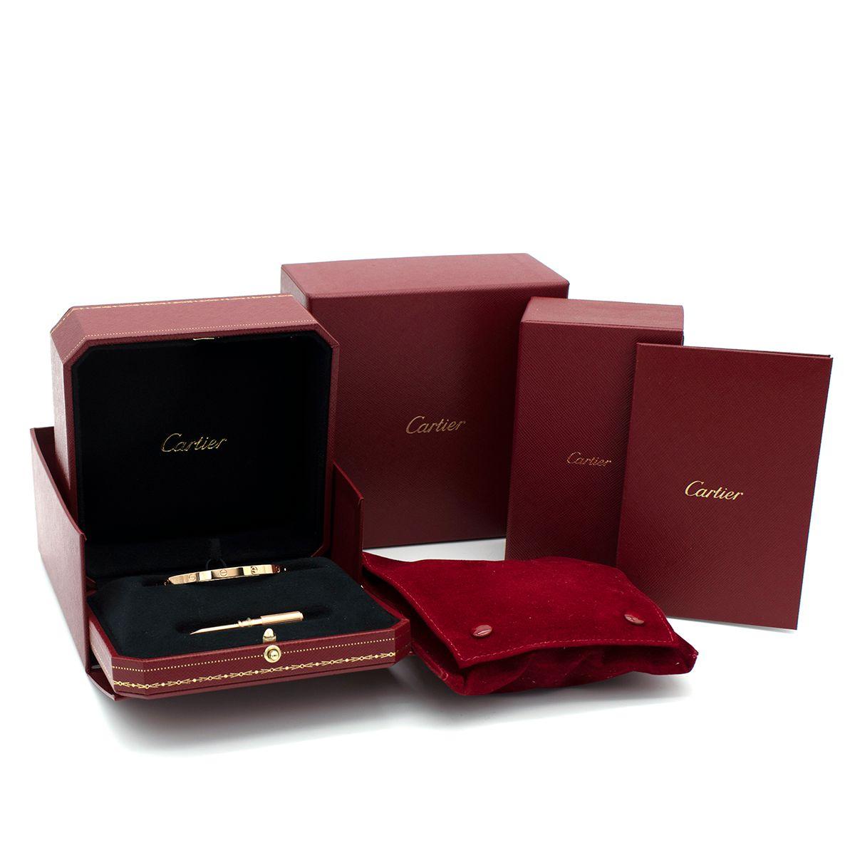 Cartier LOVE Bracelet, Small Model 15 with Box