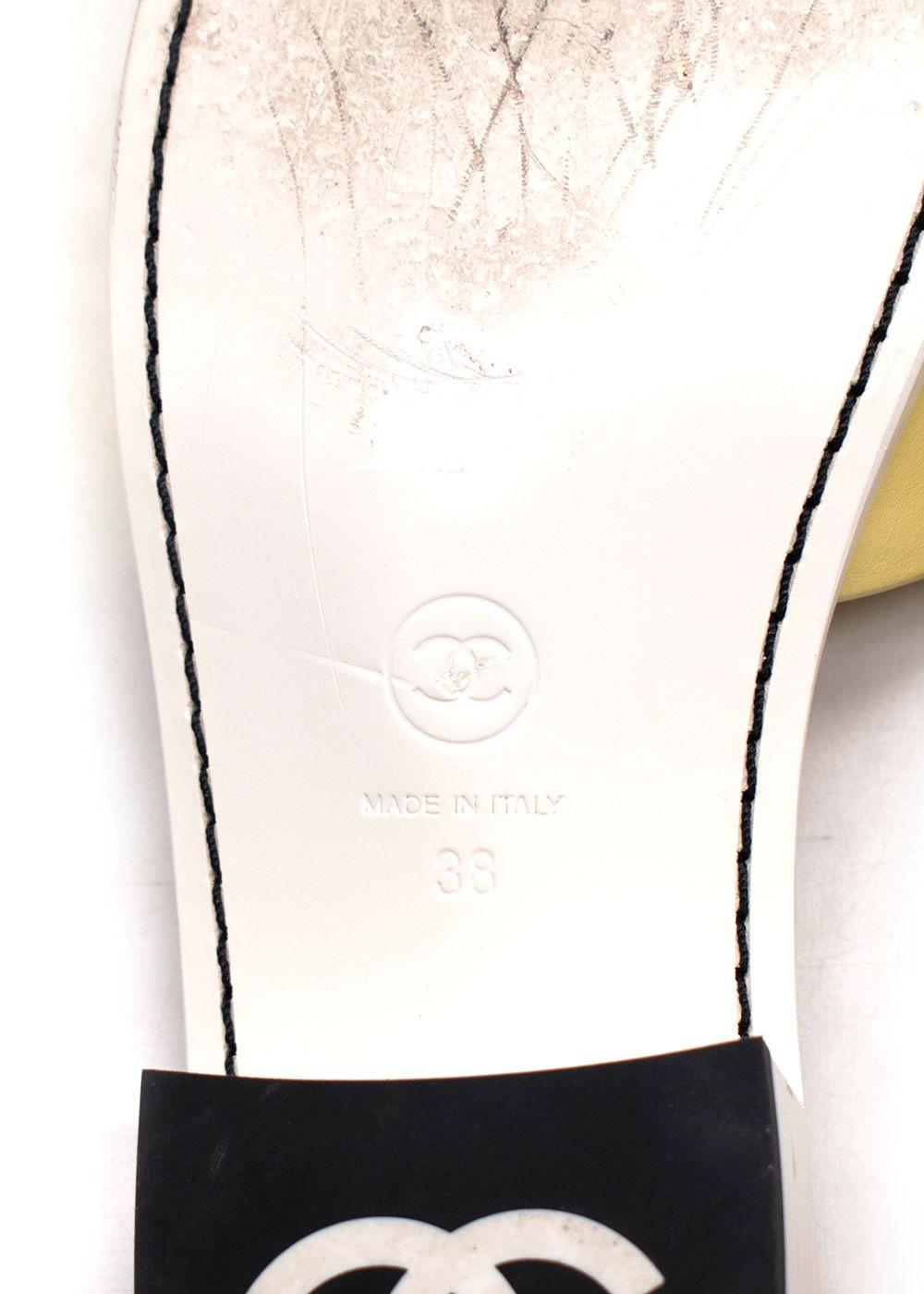 Chanel Yellow Leather Mule Sandals