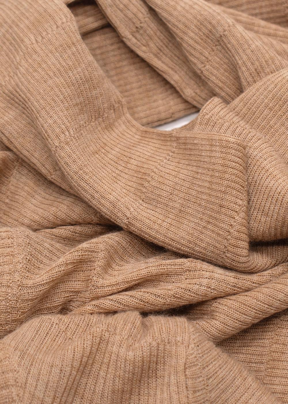 Cashmere in Love Beige Ribbed Midi Dress