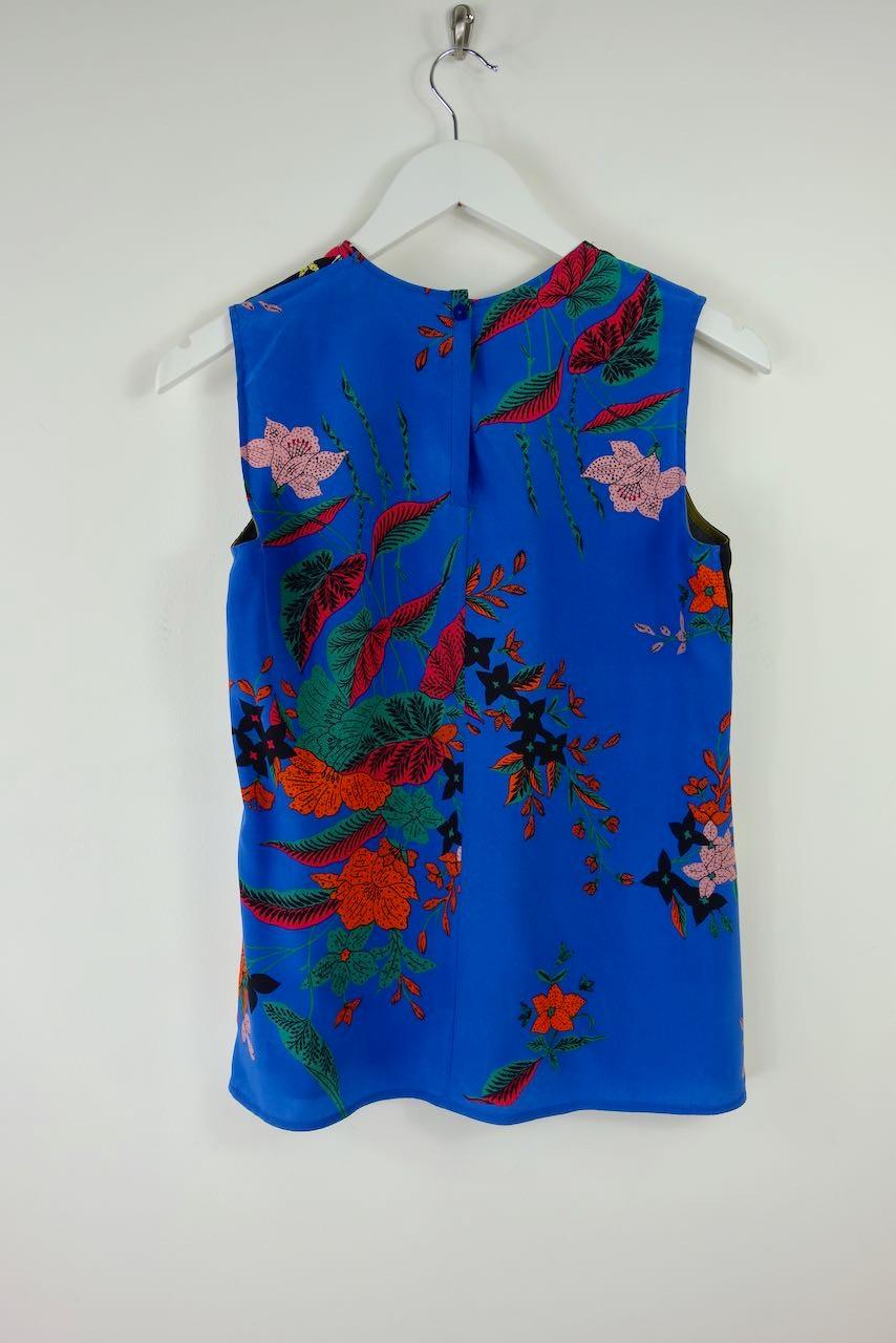 Multicolour silk sleeveless top