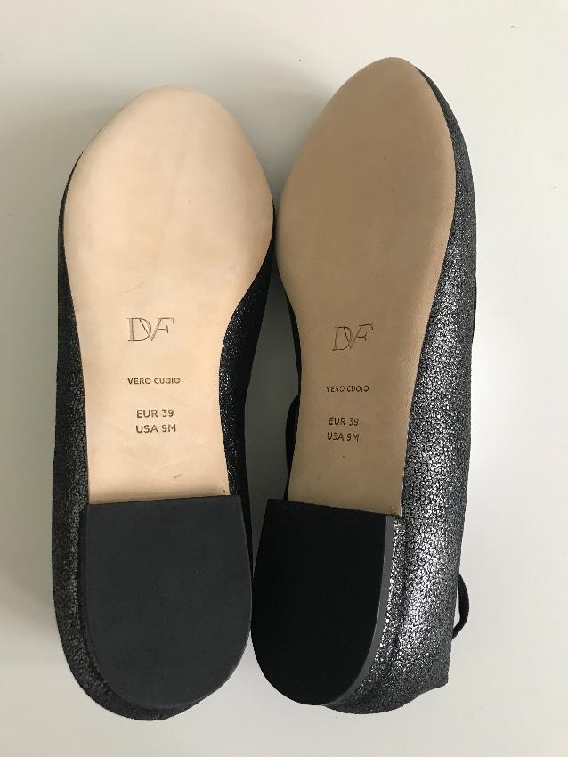 DVF Metallic Lace-Up Ballerinas