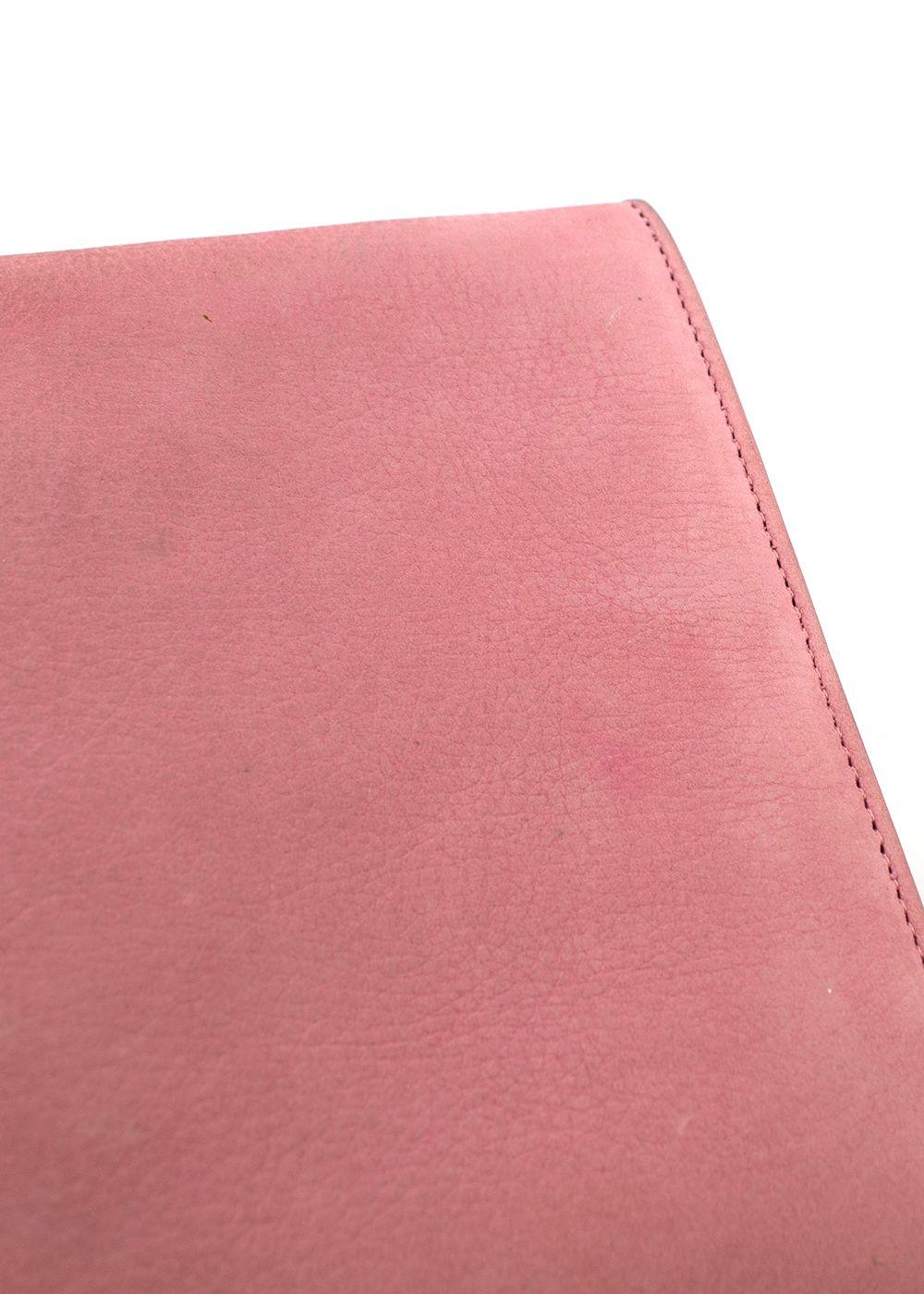 Asprey Pink Suede Turnlock Clutch