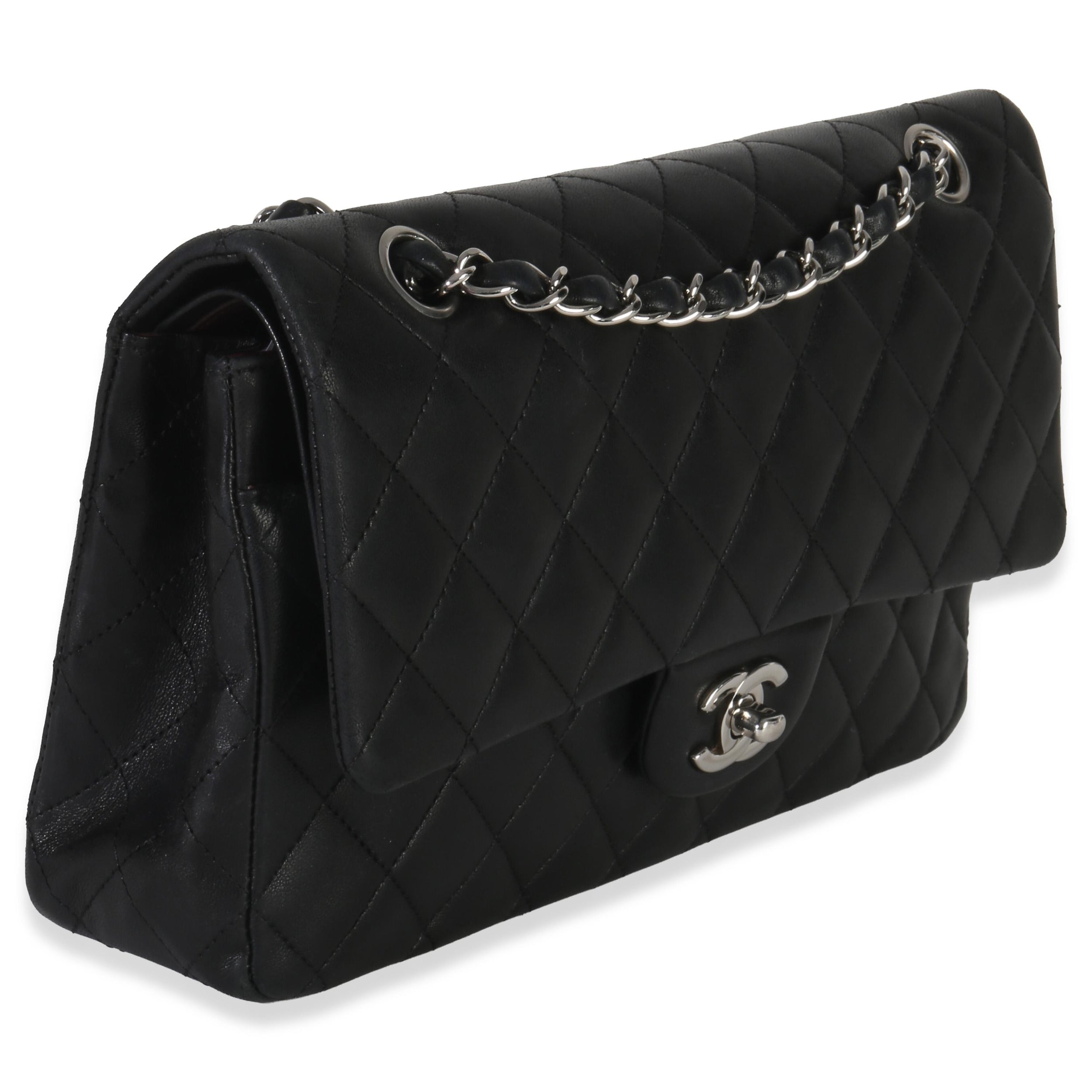 Chanel Black Quilted Lambskin Medium Classic Double Flap Bag