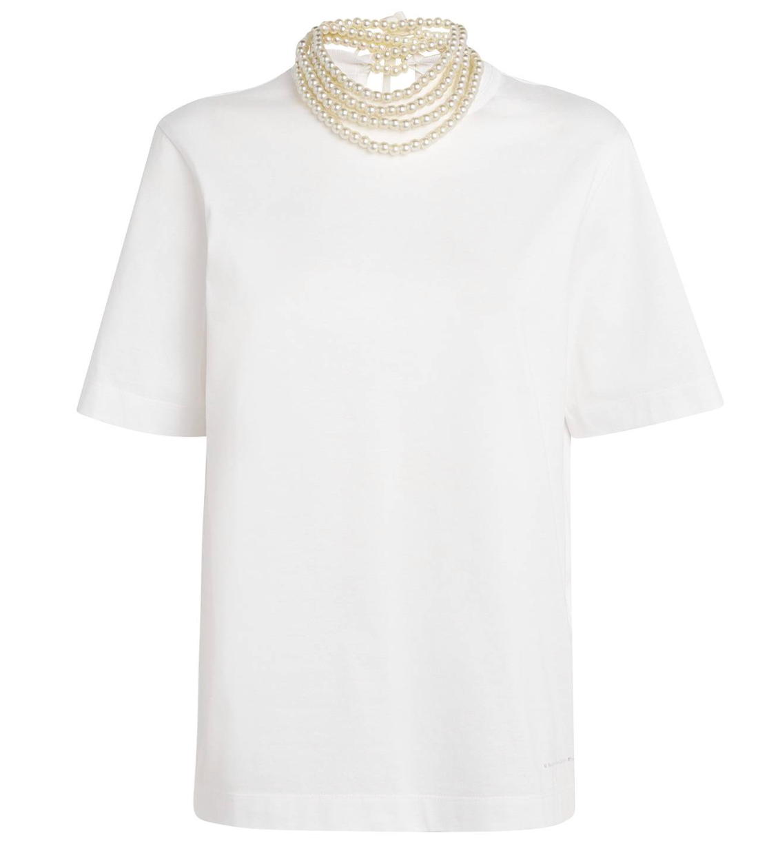 Carven Faux Pearl-Neck T-Shirt