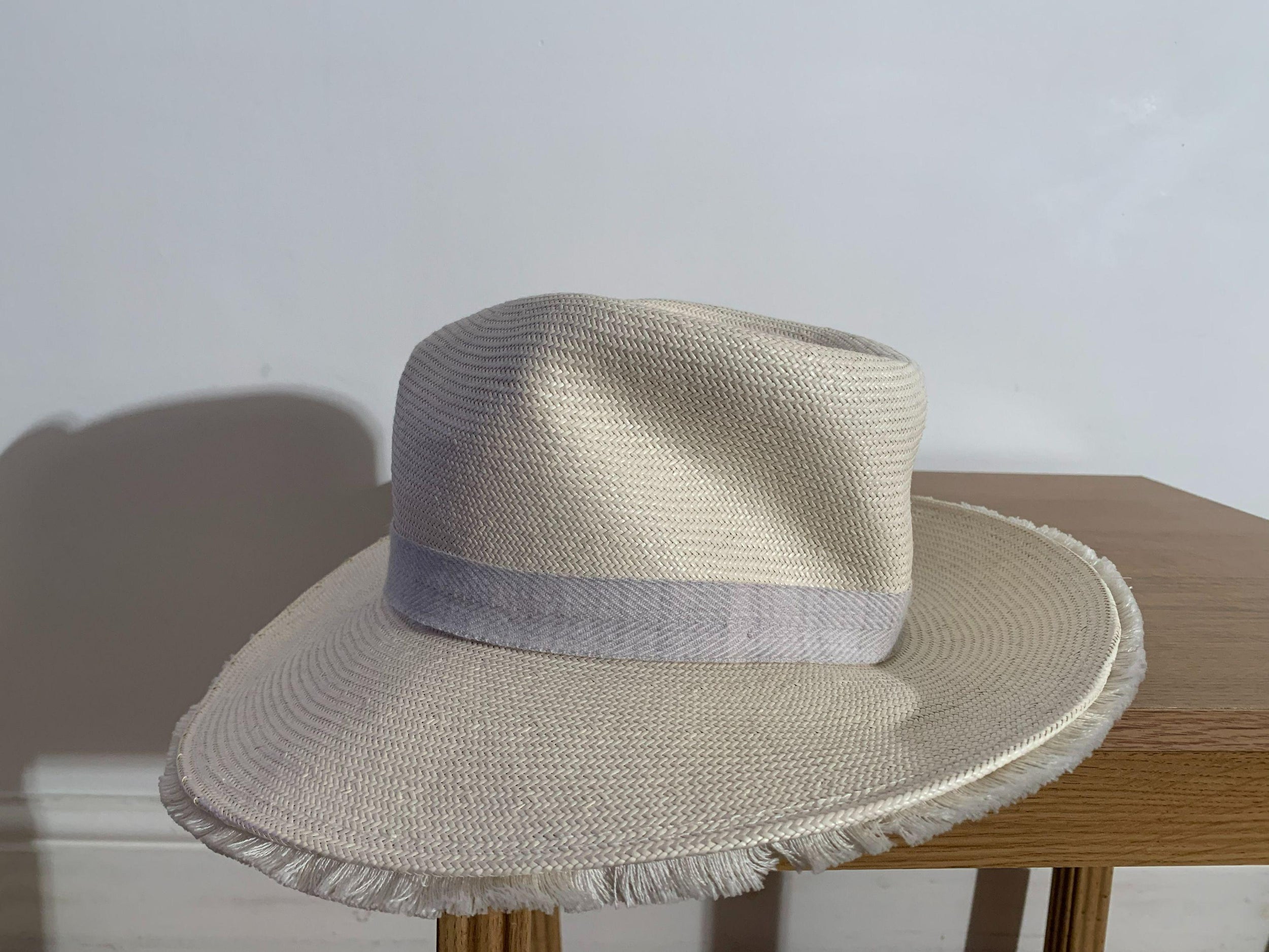 Cream Fine Straw Fedora Hat