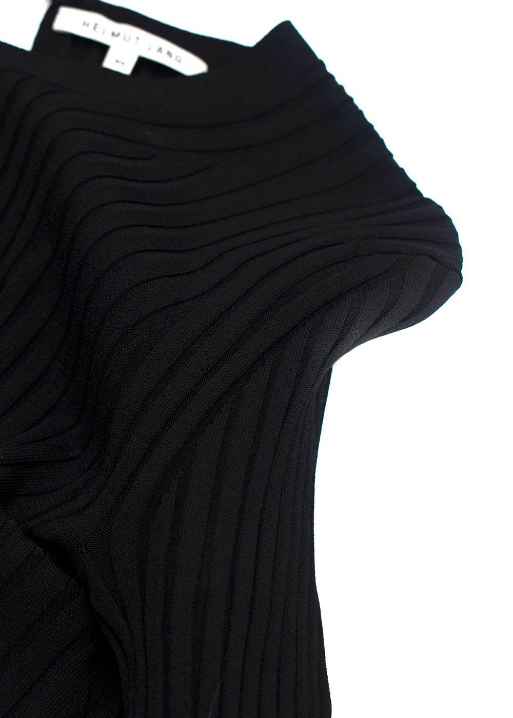 Helmut Lang Black Ribbed Bow Detail Backless Top