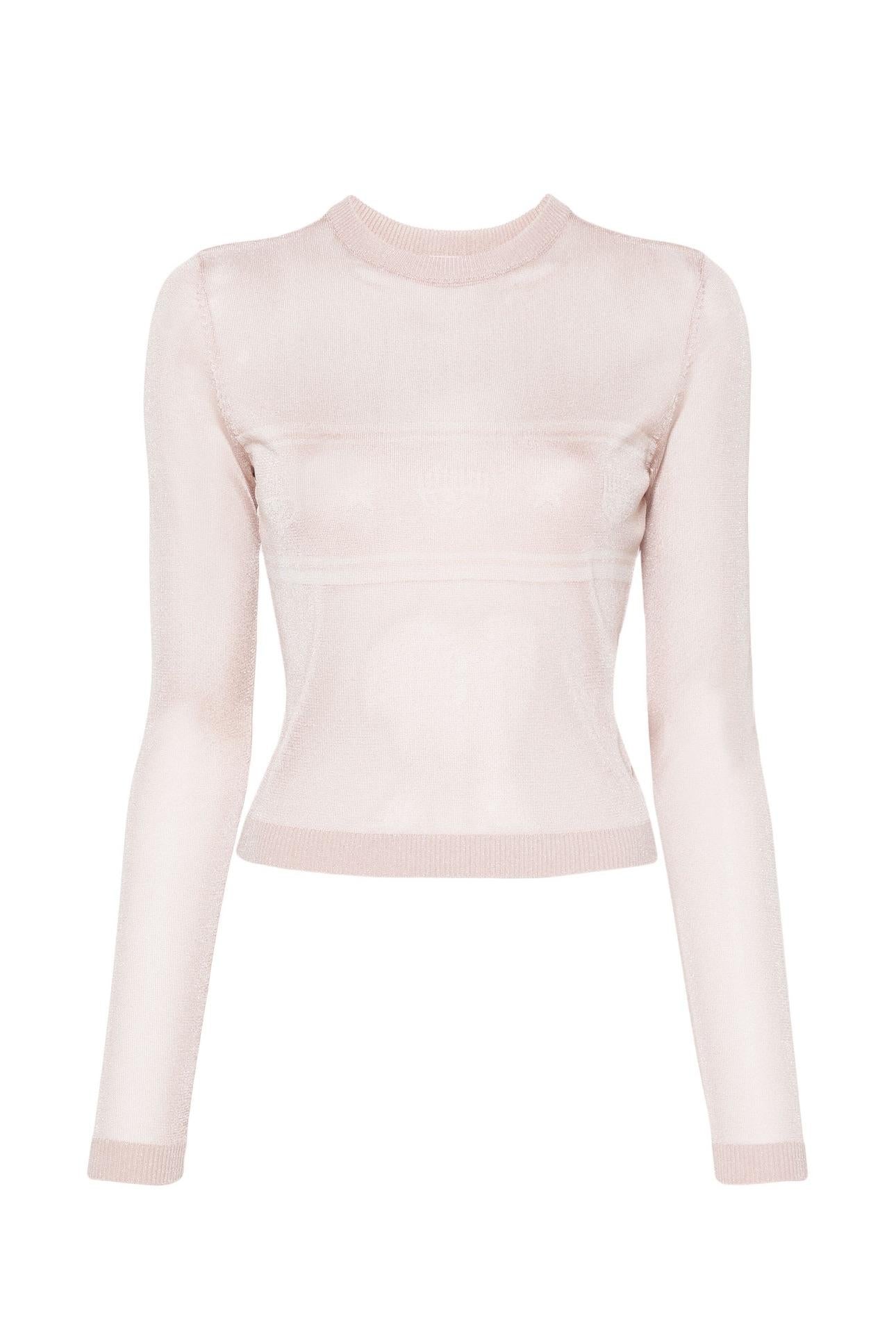 Chiara Ferragni Pink Lurex Yarn Jumper