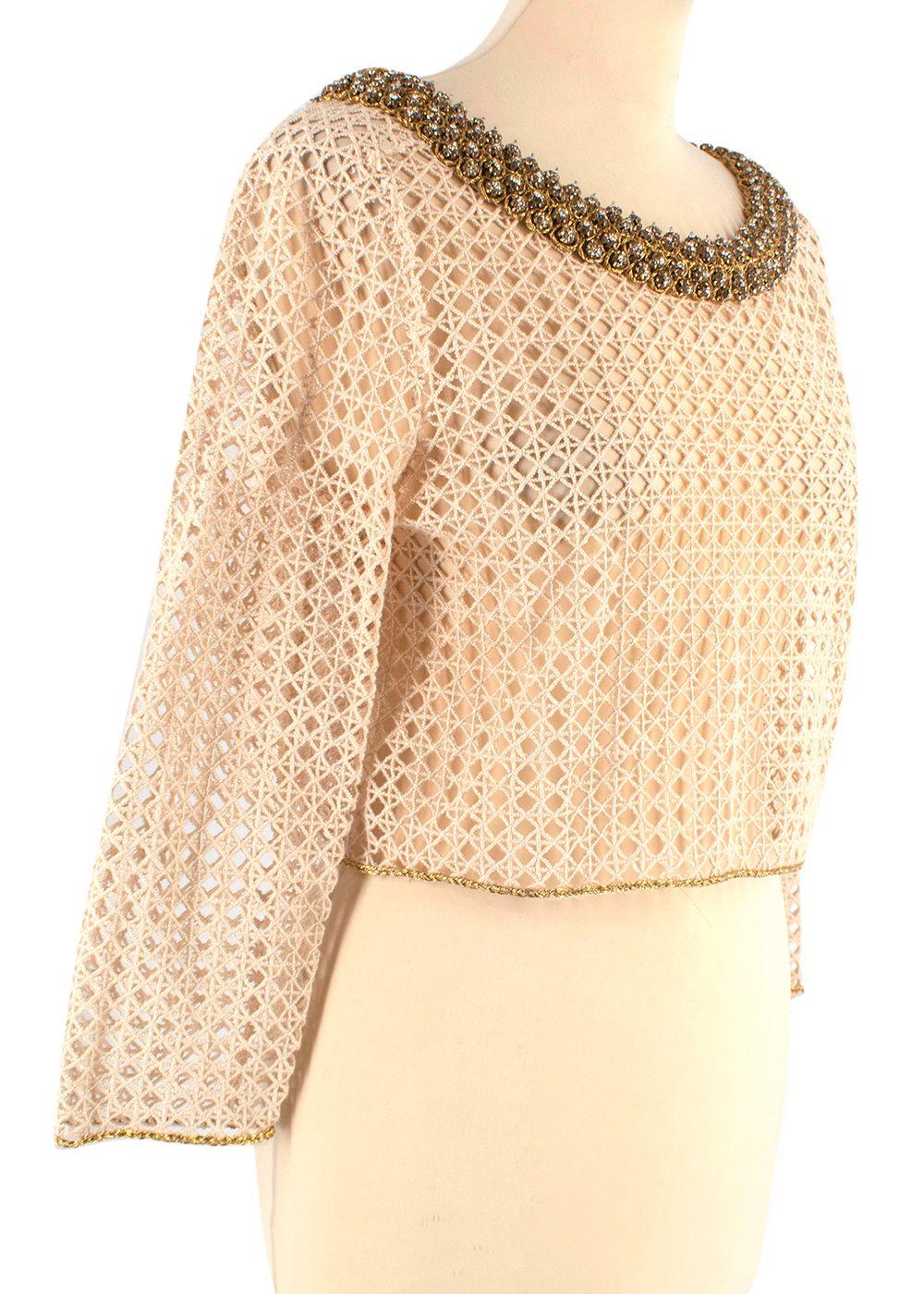 Embellished Crochet Top
