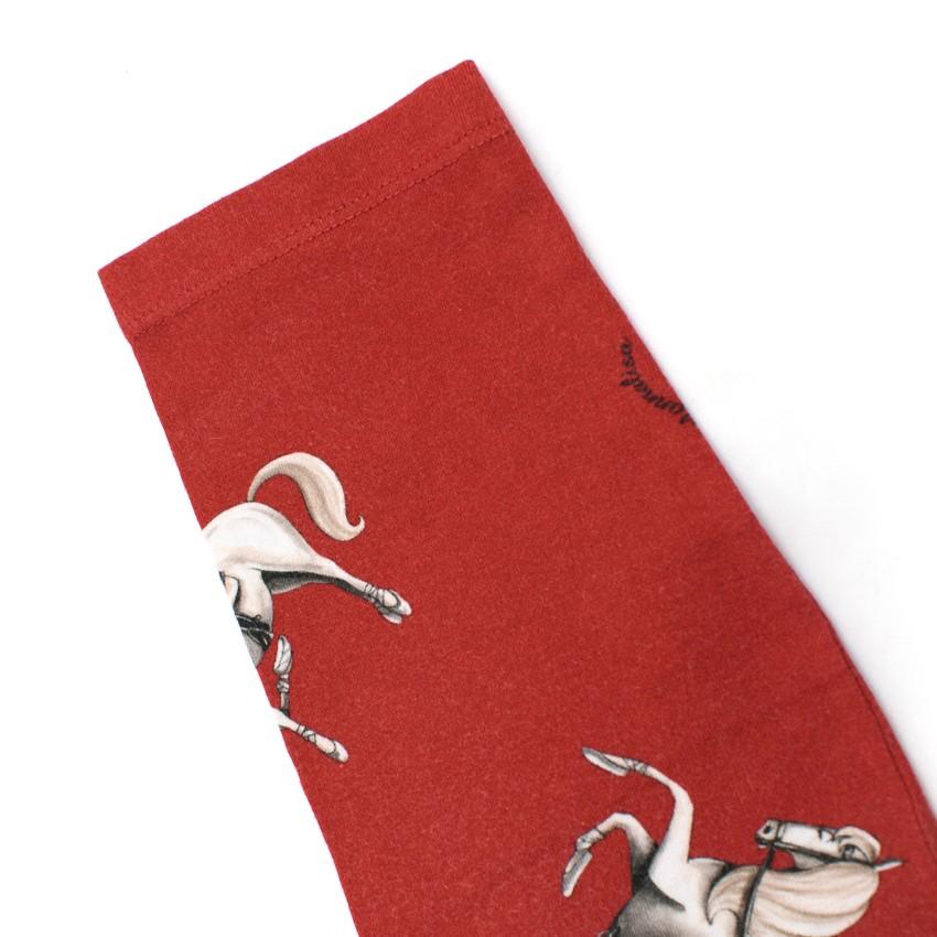 Monnalisa Girls 6Y Red Horse Riding Print Leggings