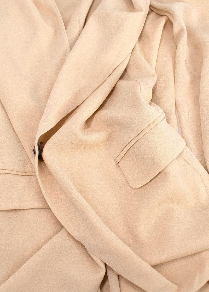 Icicle Beige Silk Blazer and Wide Leg Trouser Suit