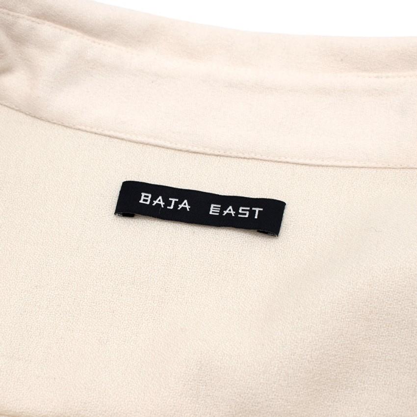 Baja East Cream Wool-Crepe Point Collar Blouse