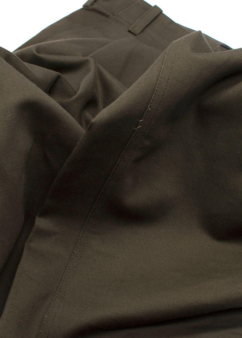 Nili Lotan Khaki Wide Leg Cargo Trousers