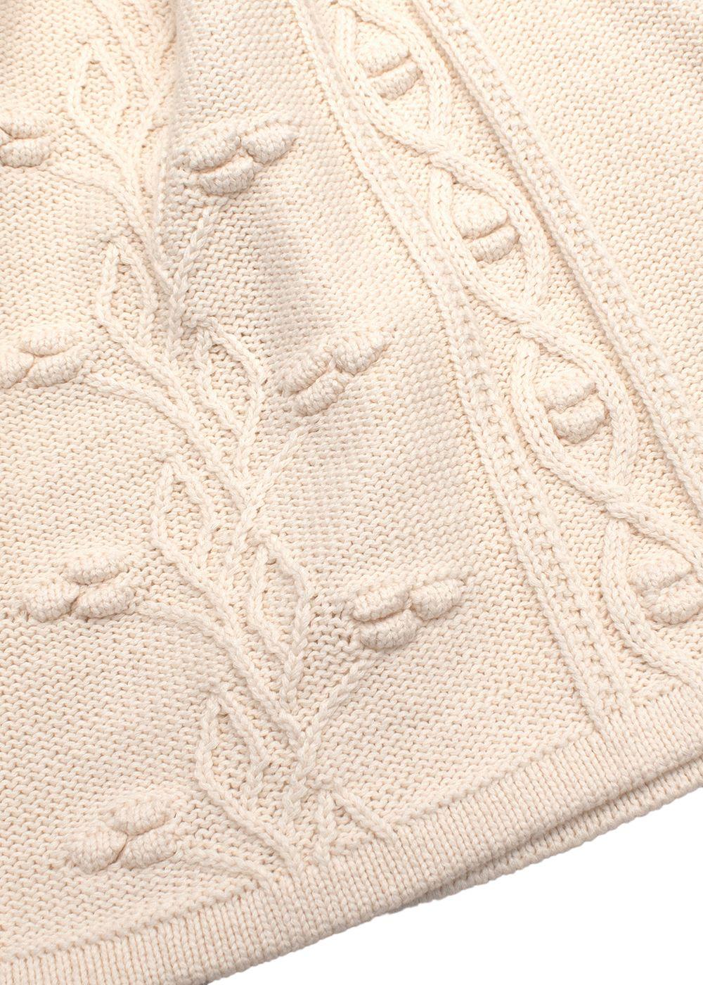 Reformation Cream Cento Cable-Knit Organic cotton Mini Dress