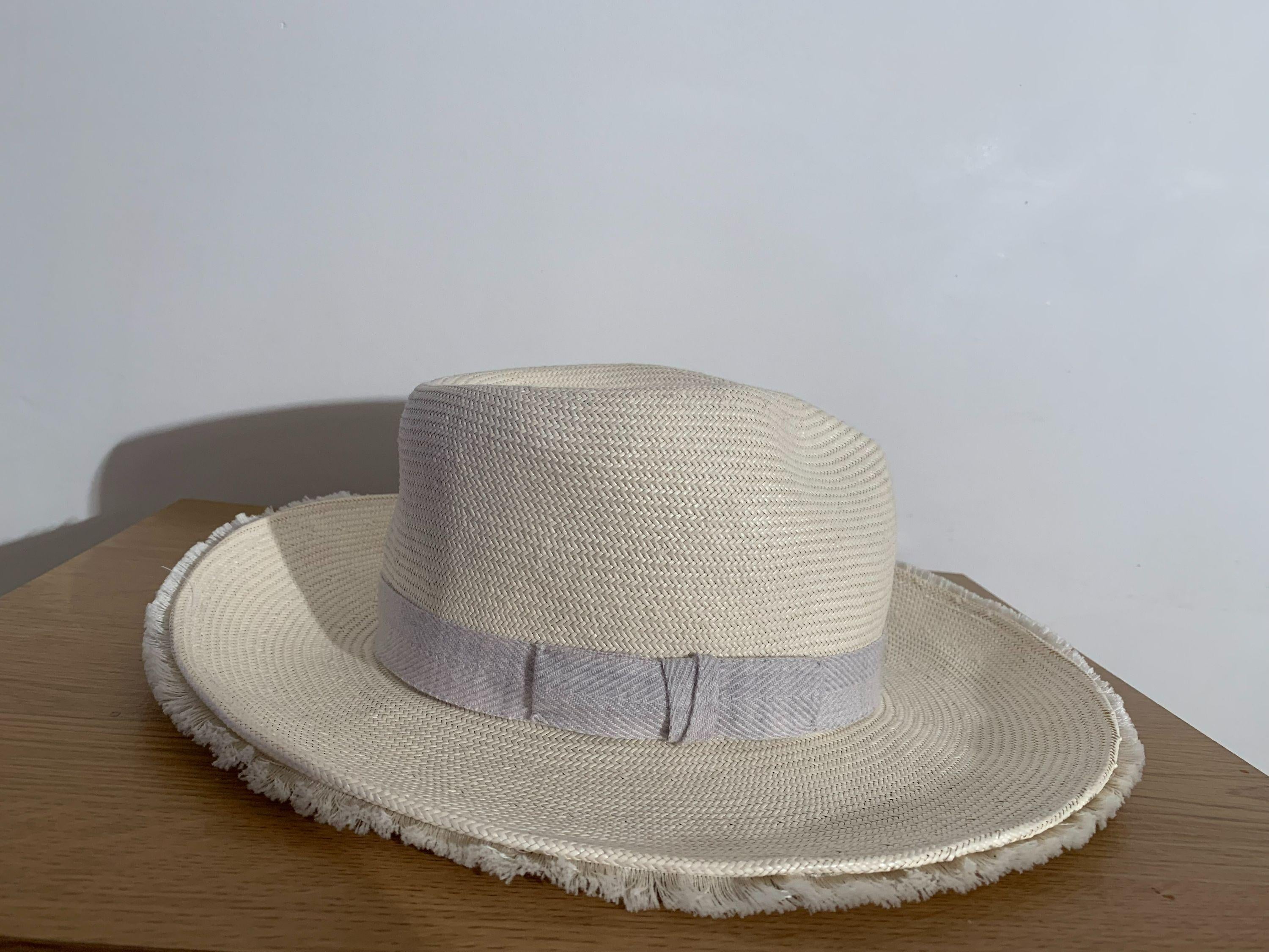 Cream Fine Straw Fedora Hat