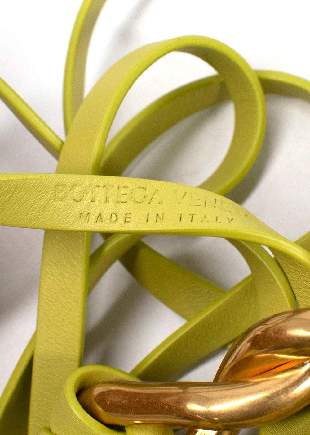Bottega Veneta Lime Green Twisted Buckle Double Strap Belt
