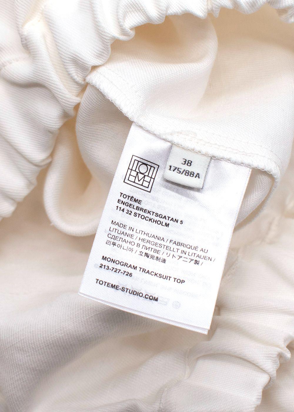 Toteme Off White Linen Blend Tracksuit Top