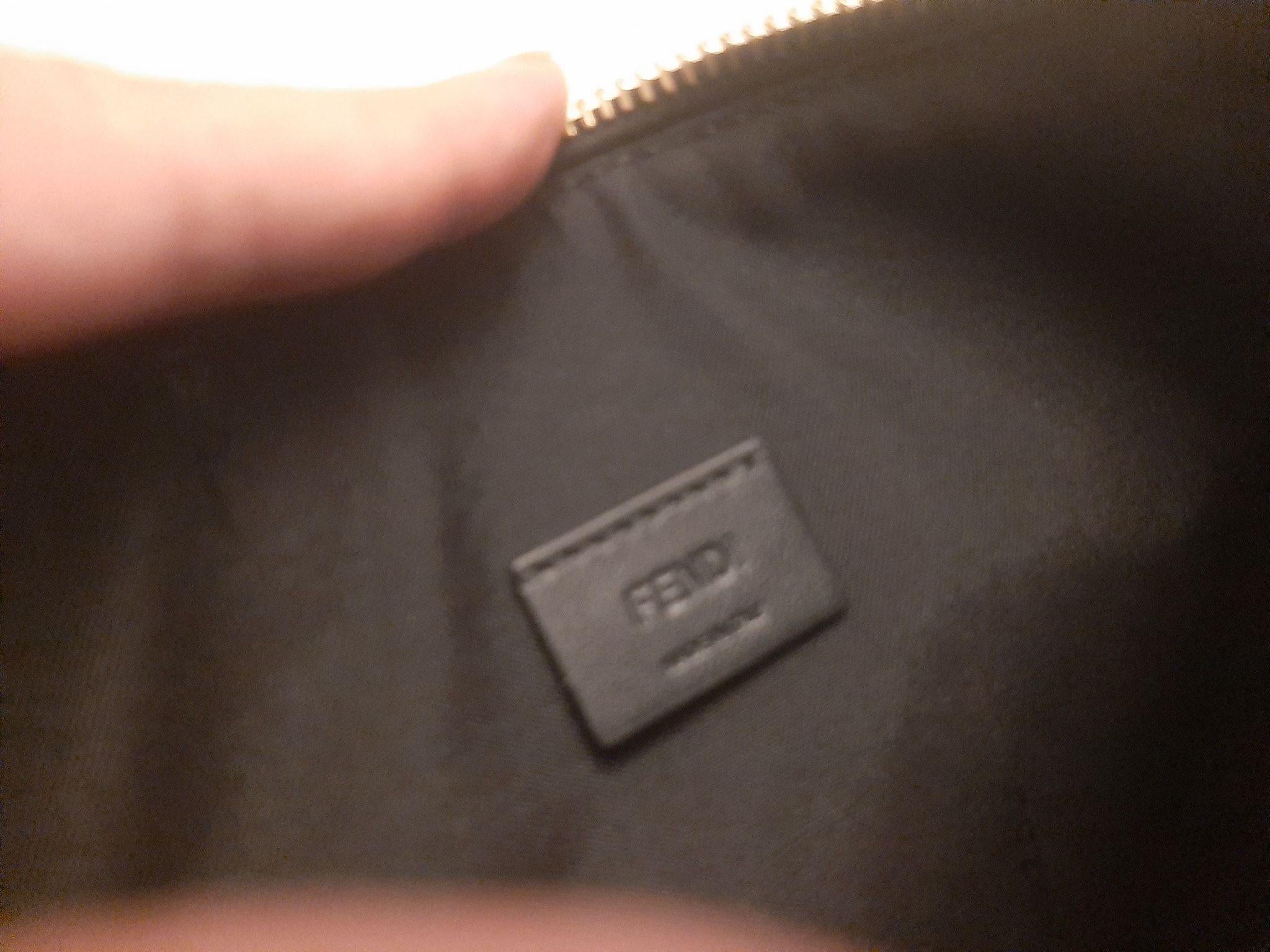 x Fila tricolour leather clutch bag