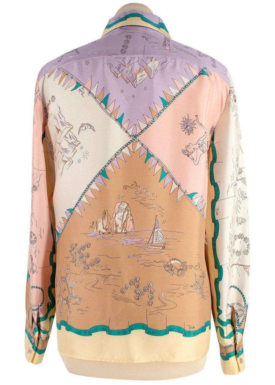 Pastel Printed Silk Blouse
