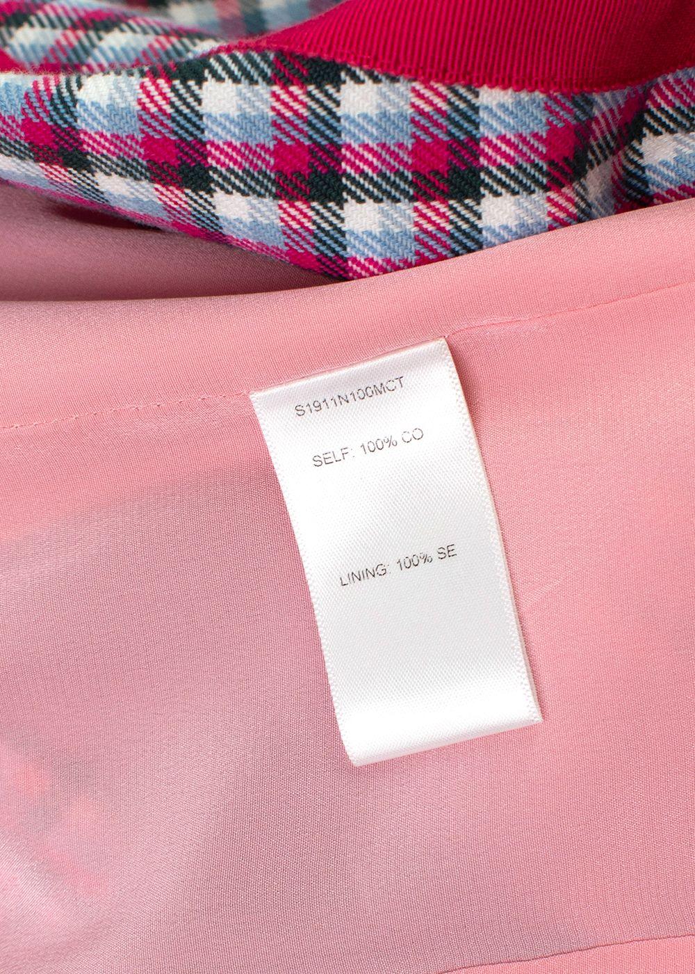 Carolina Herrera Two-Button Cotton Jacket in Pink Check