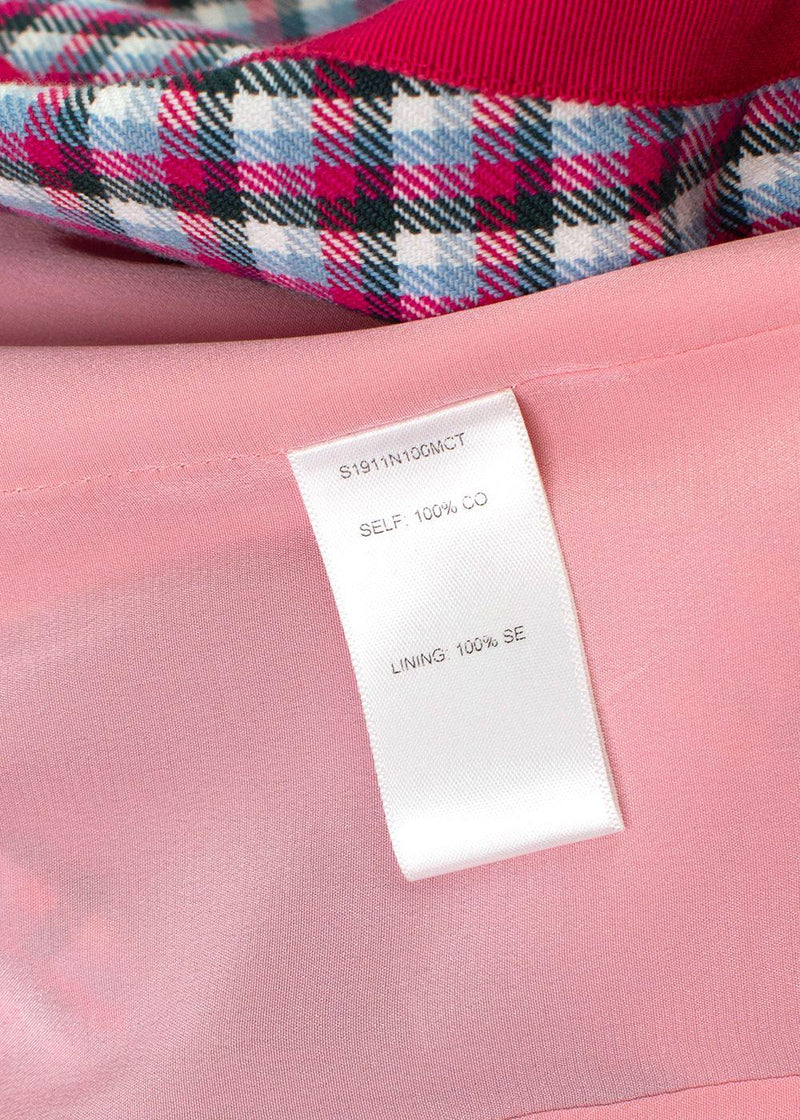 Carolina Herrera Two-Button Cotton Jacket in Pink Check