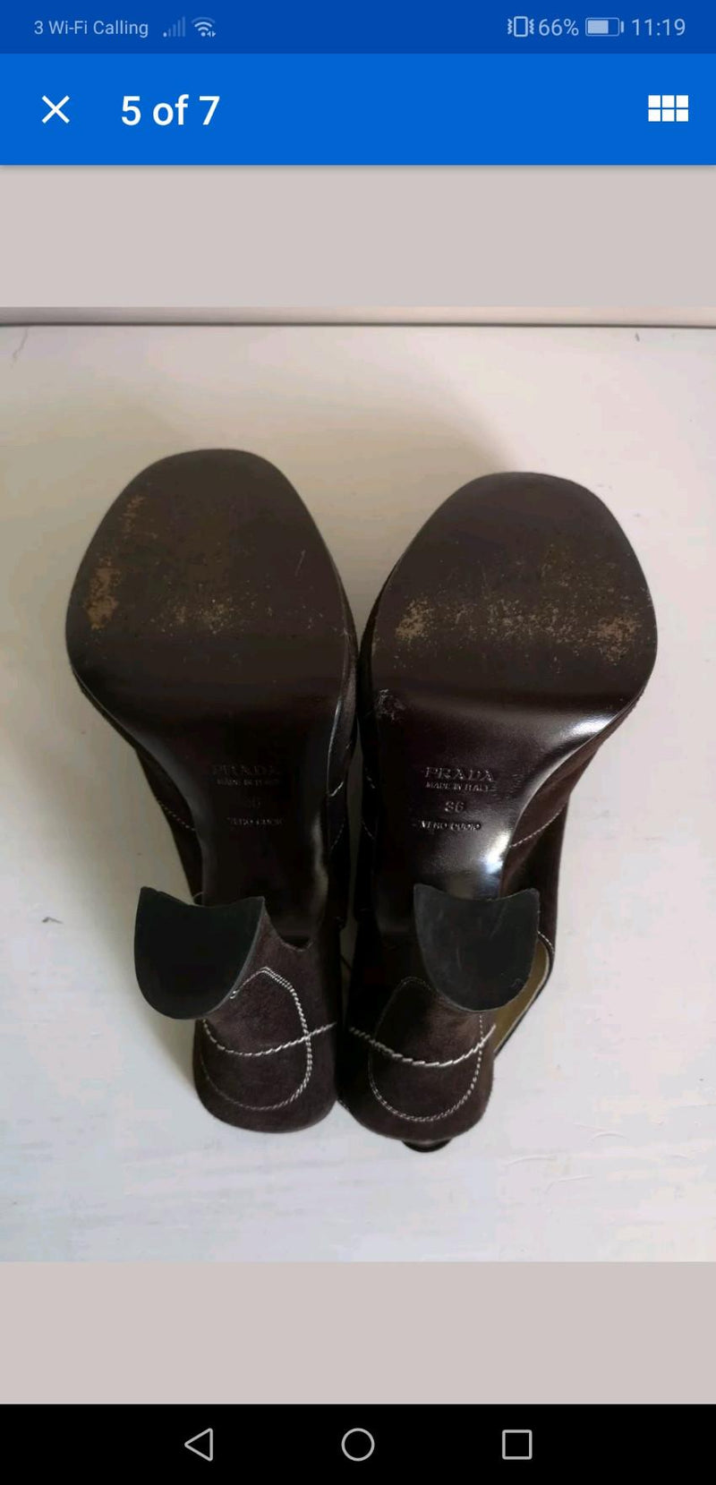 Prada Suede Peep Toe Sandals