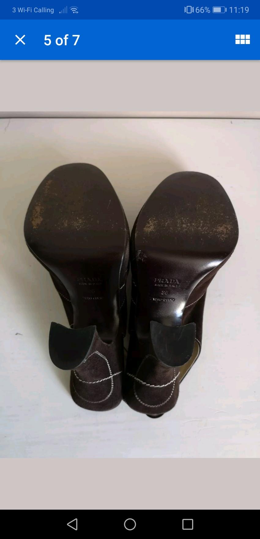 Prada Suede Peep Toe Sandals