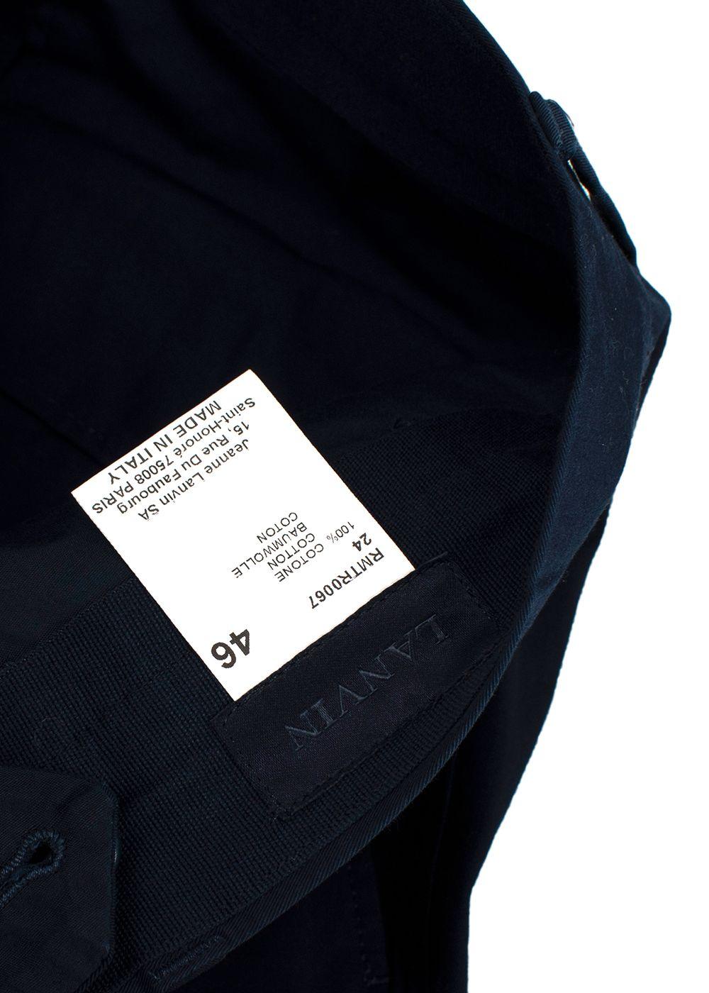 Lanvin Navy Cotton Tailored Trousers